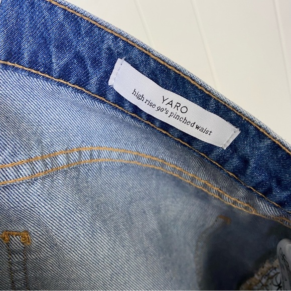 Sam Edelman Yaro High Rise Pinch Waist Jeans Skyline Womens 30 Distressed 90s - Picture 11 of 15